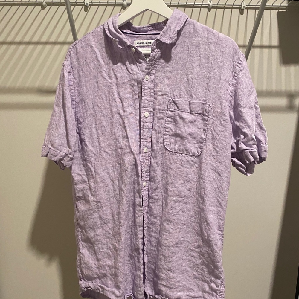 Lavender button down, short sleeve Shirt